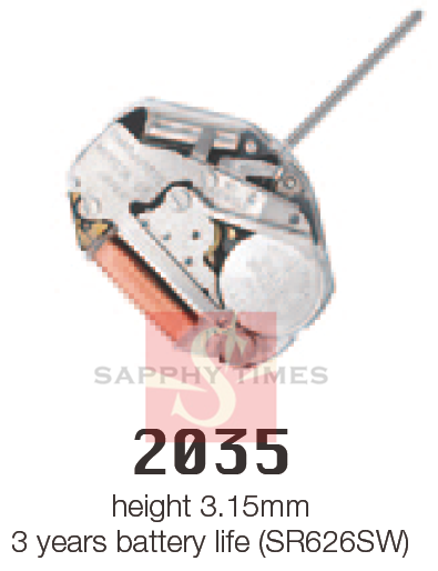 Miyota 2035 Mişcările